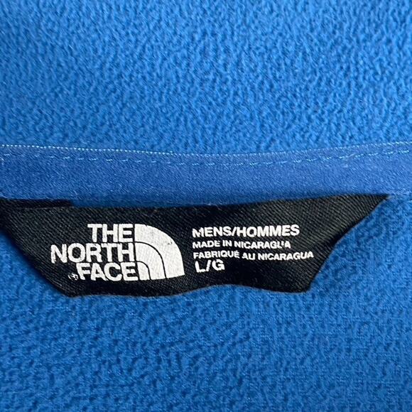 The North Face 1/4 Zip Pullover Fleece Sweater Men's Large Blue Pocket Outdoors - Picture 8 of 9